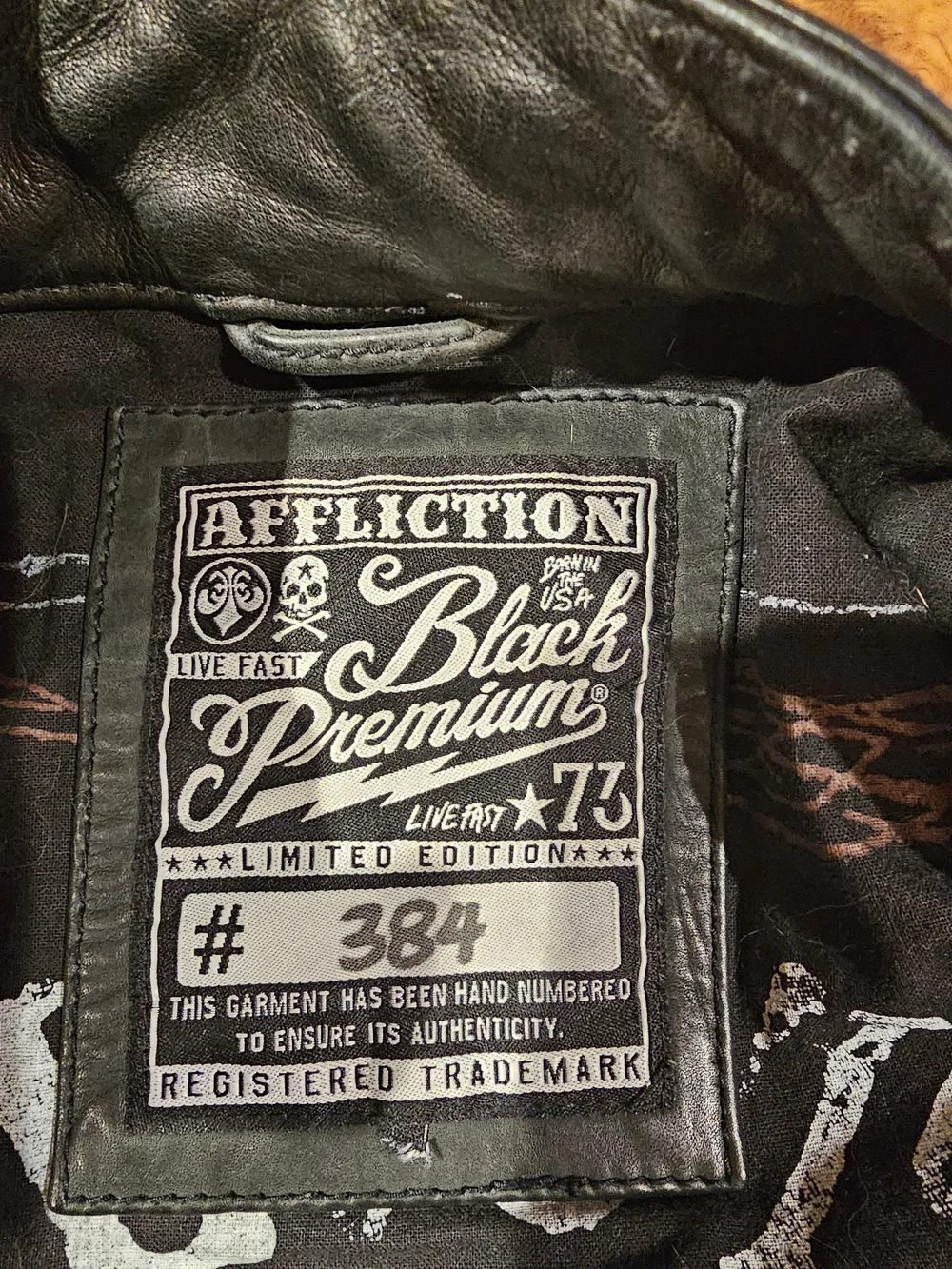 Affliction Men's Dark Brown Leather Bomber Jacket